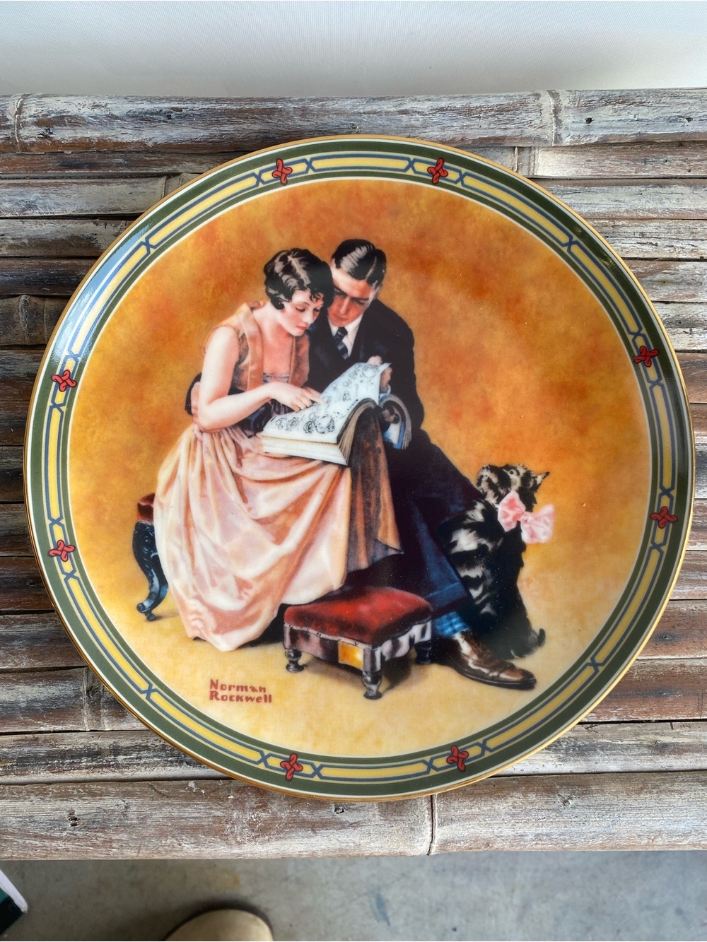 Edwin M Knowles china co A Couple’s Commitment Norman Rockwell collectible plate